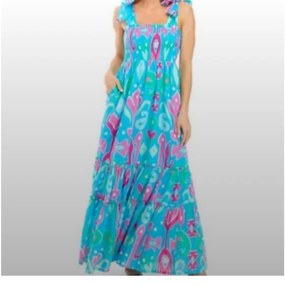 NWT Crown & Ivy Tiered Maxi Dress Ikat print - Picture 11 of 11